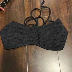 hollister black bikini cross top